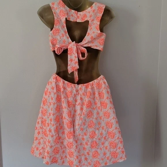 ASOS Embroidered Rose Cutout Dress | Romantic Garden Party | Size 4 - Picture 4 of 8